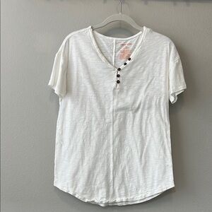 Women's White Button-Detail Top